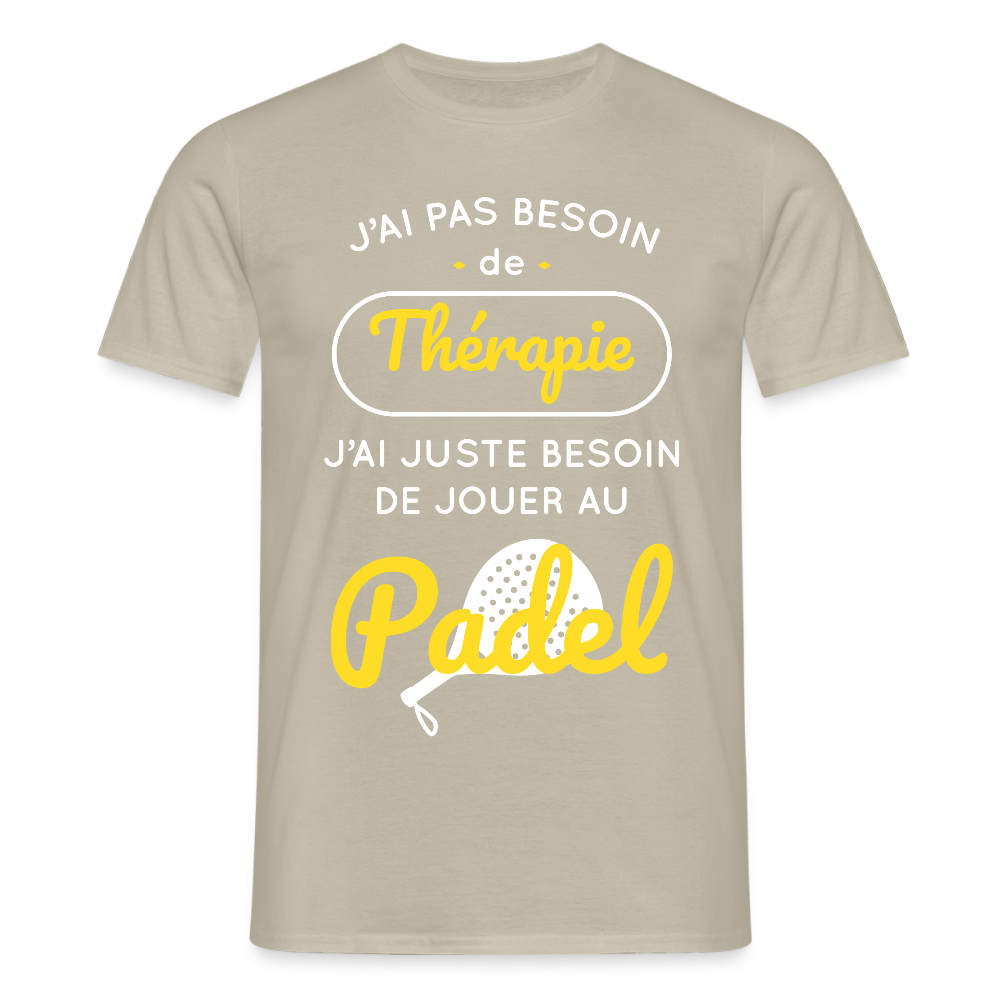 T-shirt Homme - Besoin De Jouer Au Padel - beige sable