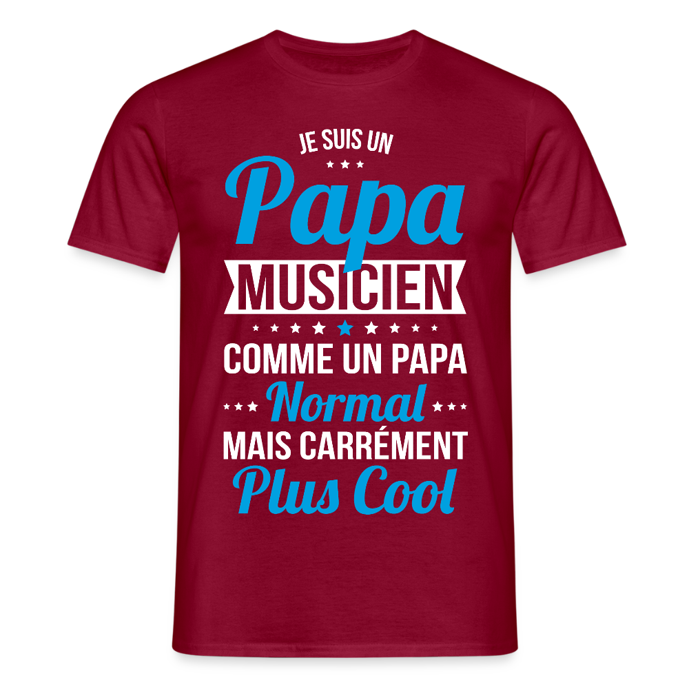 T-shirt Homme - Papa musicien plus cool - rouge brique