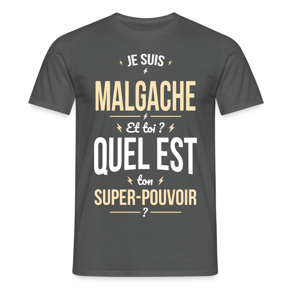 T-shirt Homme - Je suis Malgache - Super-pouvoir - charbon