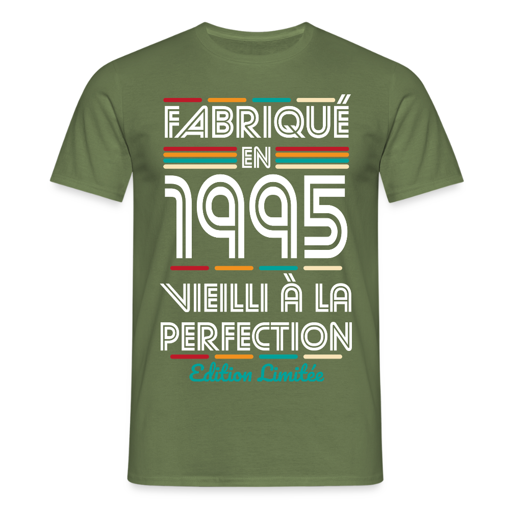 T-shirt Homme - Anniversaire 30 Ans - Fabriqué en 1995 - vert militaire