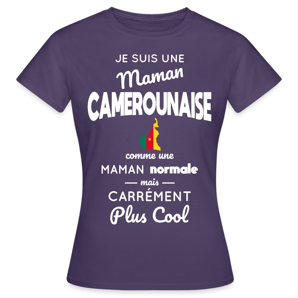 T-shirt Femme - Maman Camerounaise plus cool - violet foncé