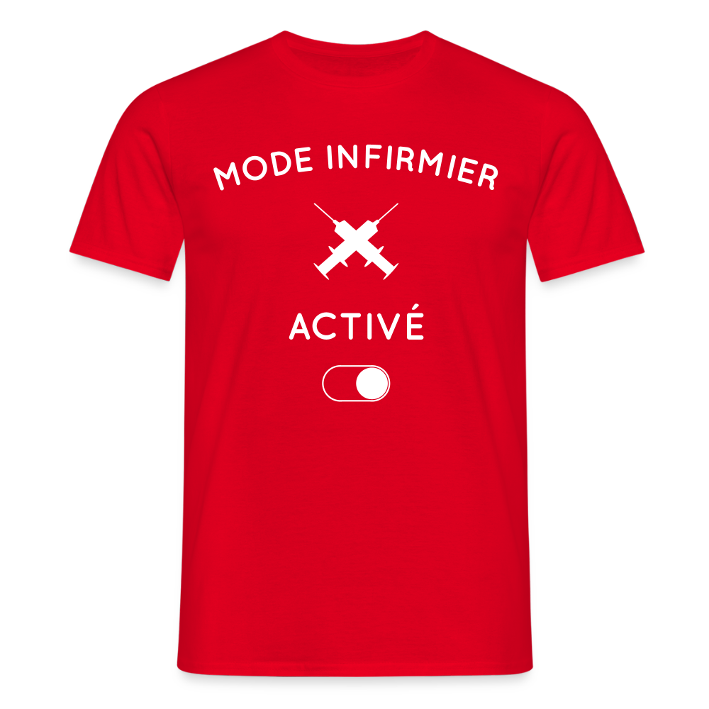 T-shirt Homme - Mode infirmier activé - rouge