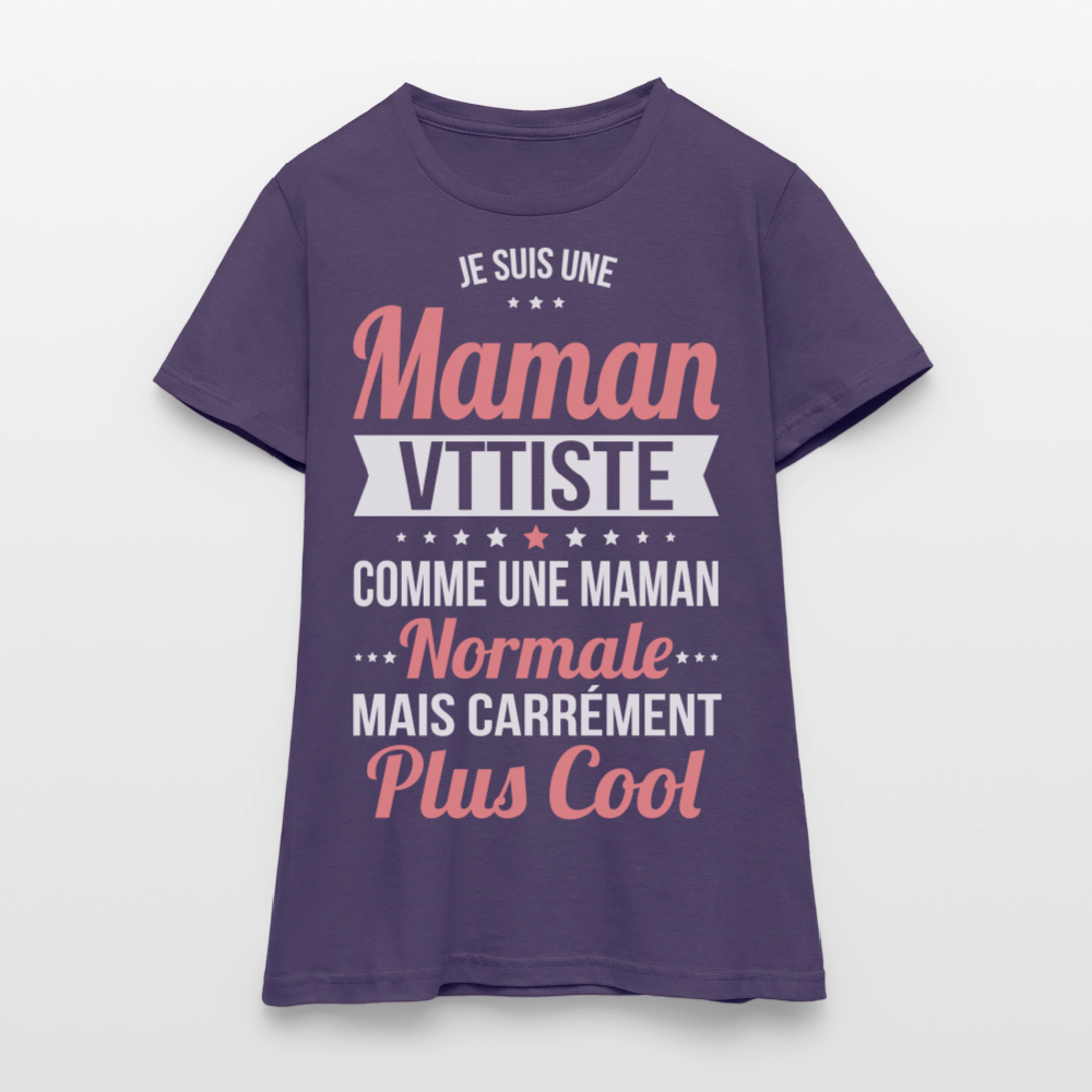 T-shirt Femme - Maman vttiste plus cool - violet foncé