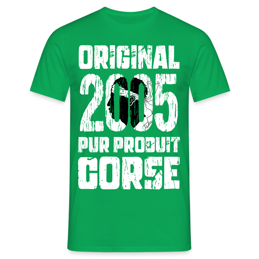 T-shirt Homme - Anniversaire 20 Ans - Original 2005 - Pur produit Corse - vert