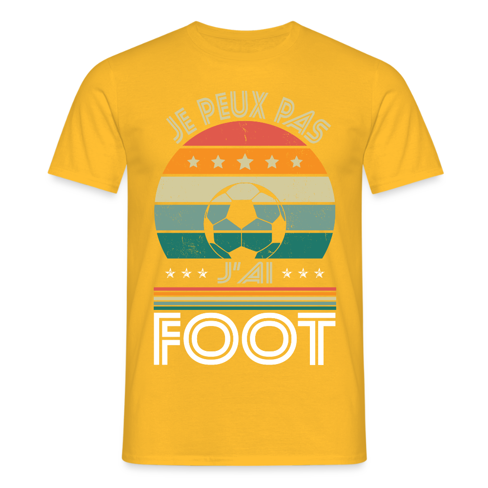 T-shirt Homme - Je peux pas j'ai Foot - jaune