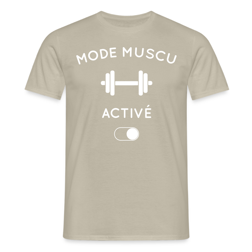 T-shirt Homme - Mode muscu activé - beige sable