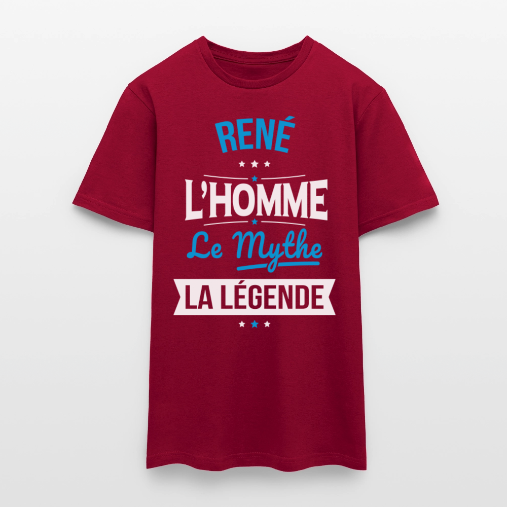 T-shirt Homme - René - l'Homme - le Mythe - la Légende - rouge brique