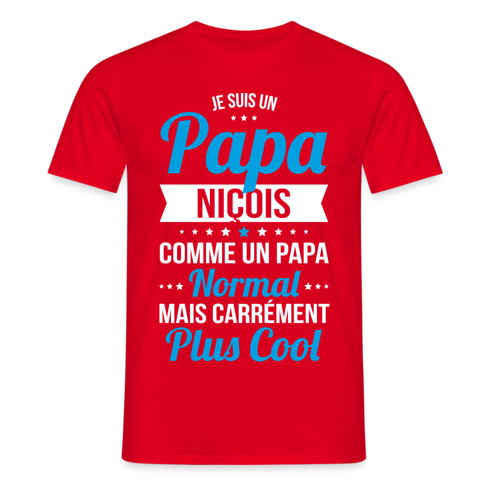 T-shirt Homme - Papa Niçois Plus Cool - rouge