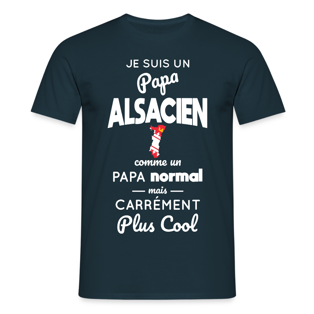 T-shirt Homme - Papa Alsacien Plus Cool - marine