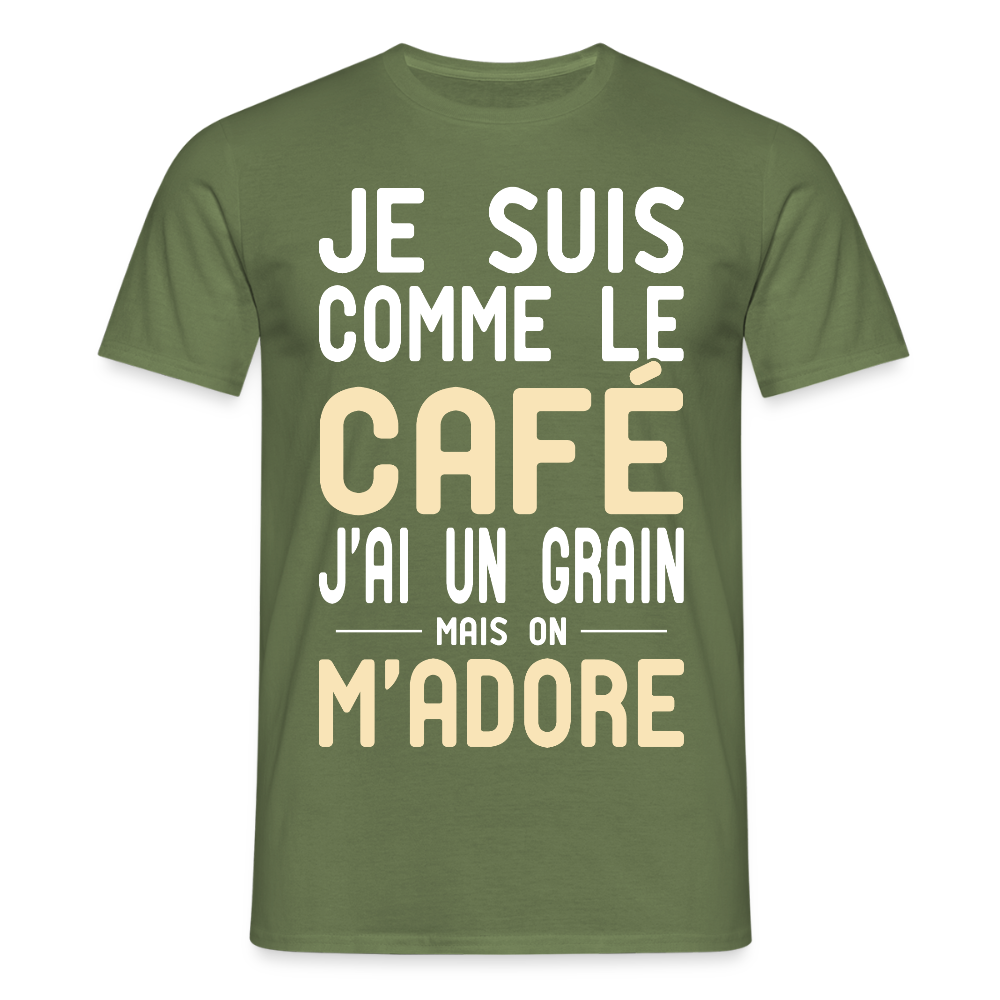 T-shirt Homme - J'ai un grain - Cadeau Humour - vert militaire