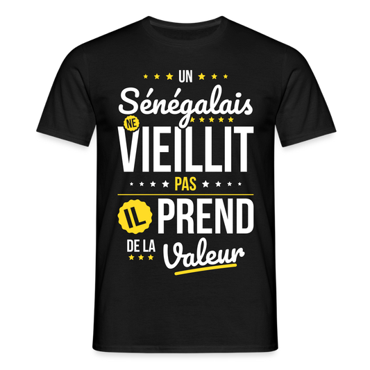 T-shirt Homme - Un Sénégalais ne vieillit pas - noir