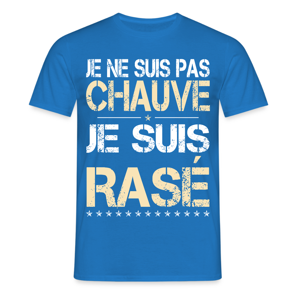 T-shirt Homme - Je ne suis pas chauve - Cadeau Humour - bleu royal