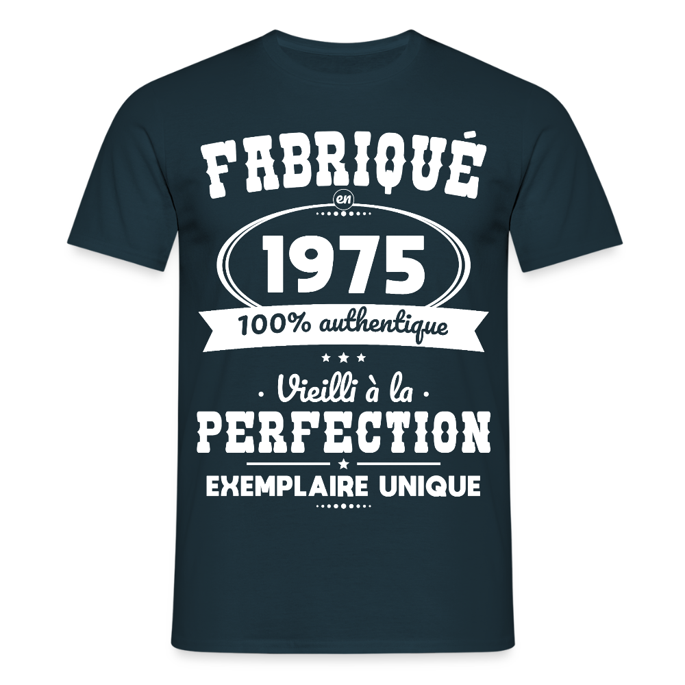 T-shirt Homme - Anniversaire 50 Ans - Fabriqué en 1975 - marine
