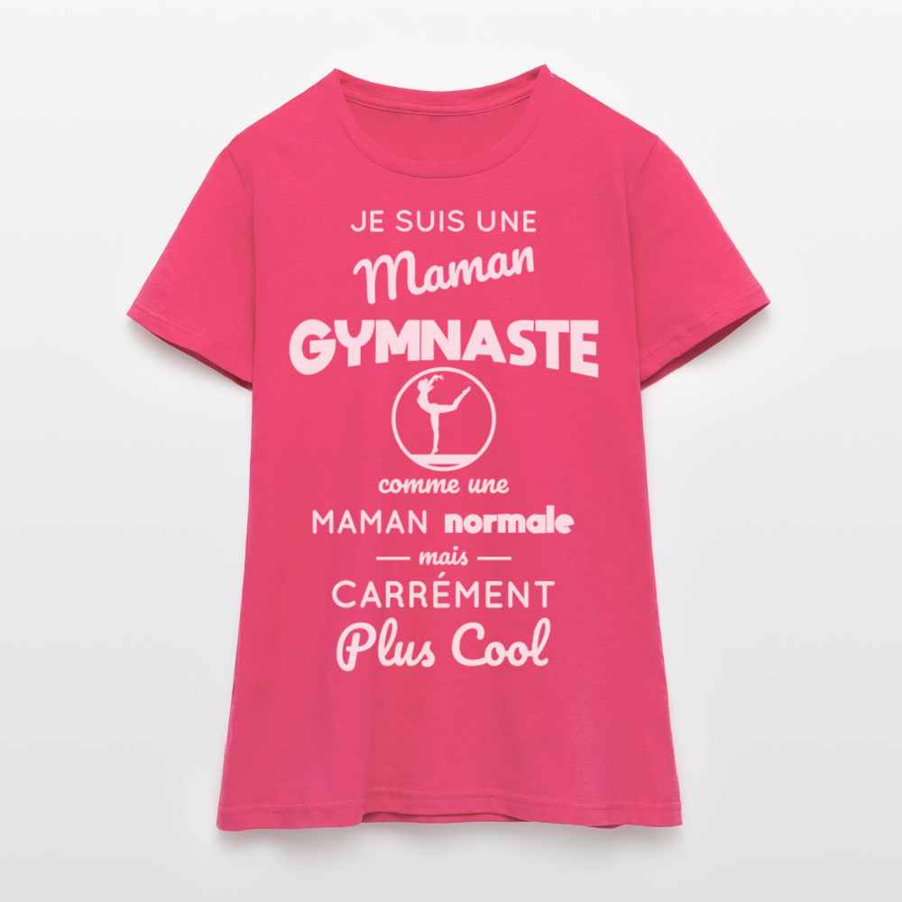 T-shirt Femme - Maman gymnaste plus cool - rose azalée