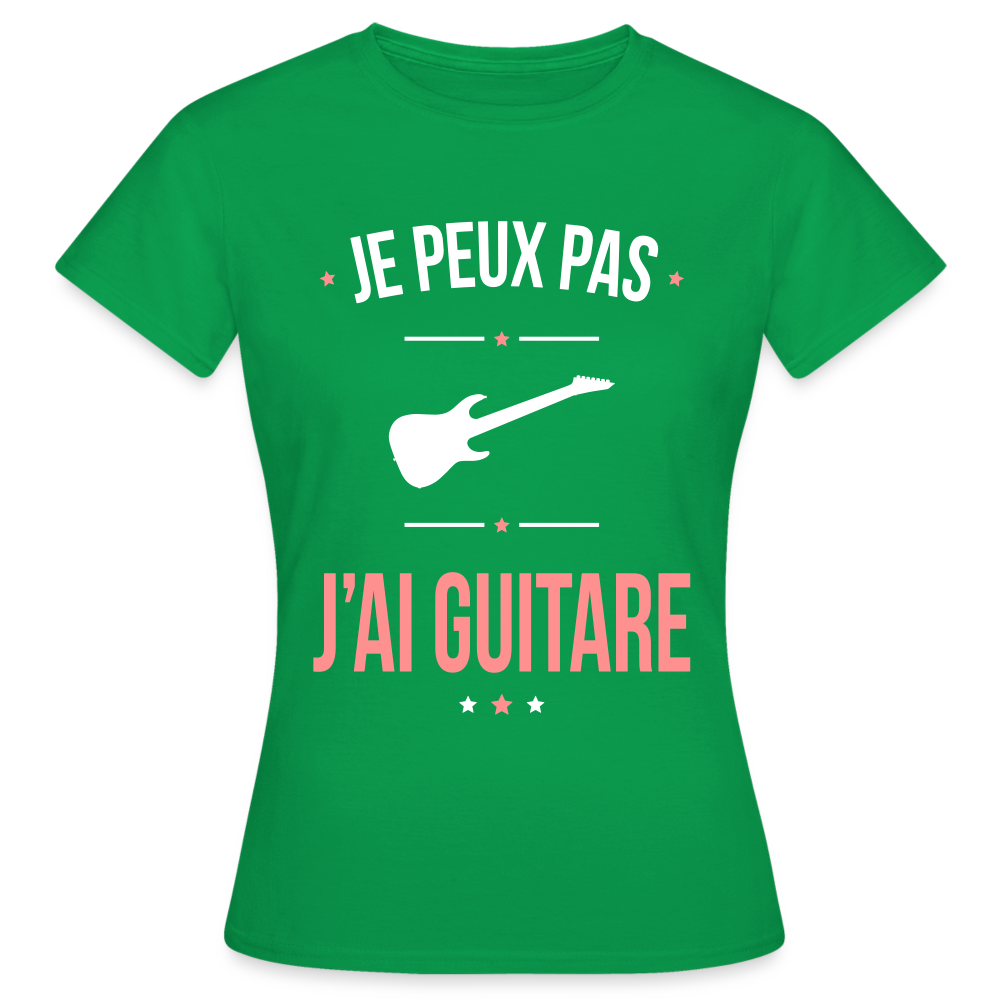 T-shirt Femme - Je peux pas j'ai Guitare - vert