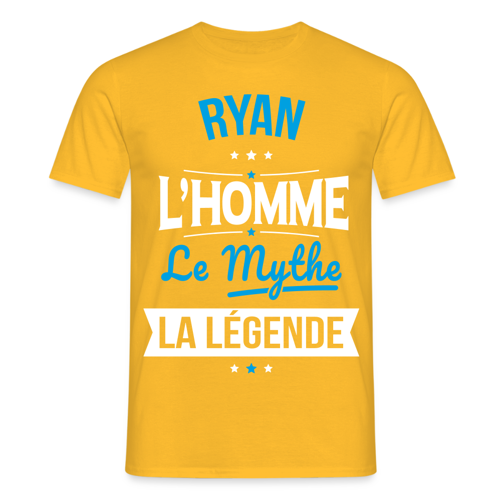 T-shirt Homme - Ryan - l'Homme - le Mythe - la Légende - jaune