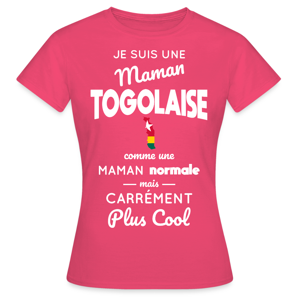 T-shirt Femme - Maman Togolaise plus cool - rose azalée