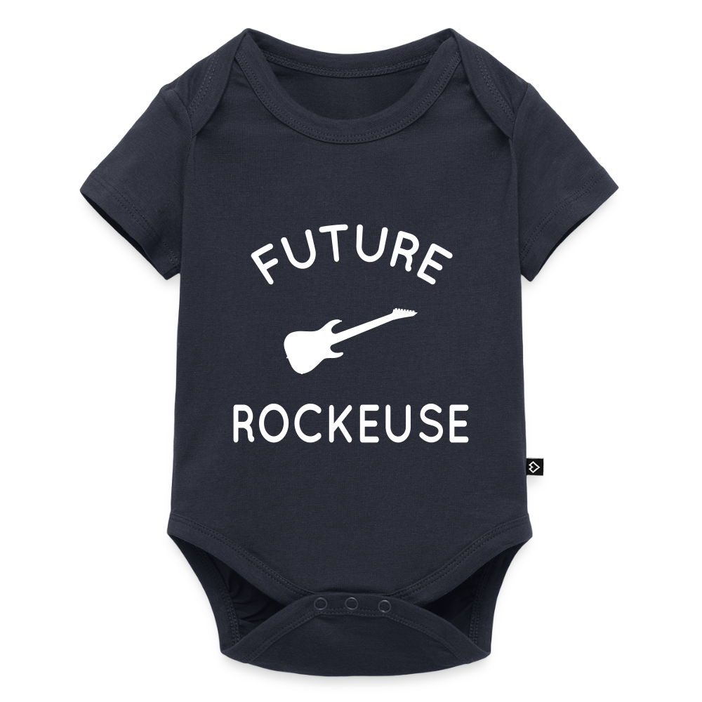 Body Bébé bio manches courtes - Future rockeuse - bleu marine