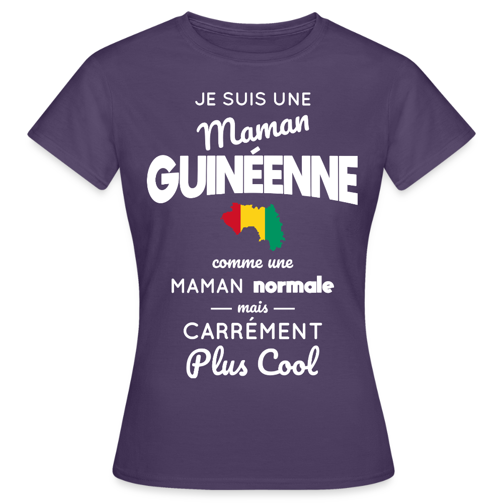 T-shirt Femme - Maman Guinéenne plus cool - violet foncé