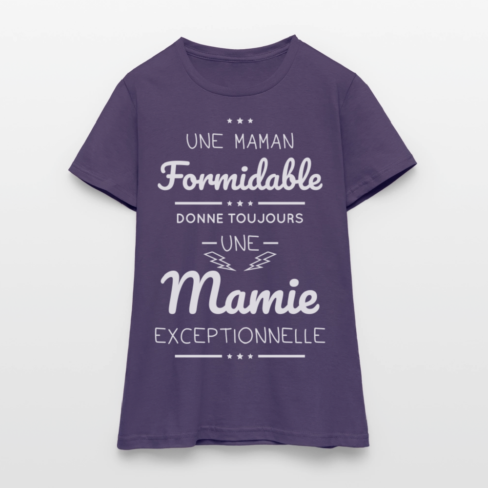 T-shirt Femme - Une Maman formidable donne une Mamie exceptionnelle - violet foncé
