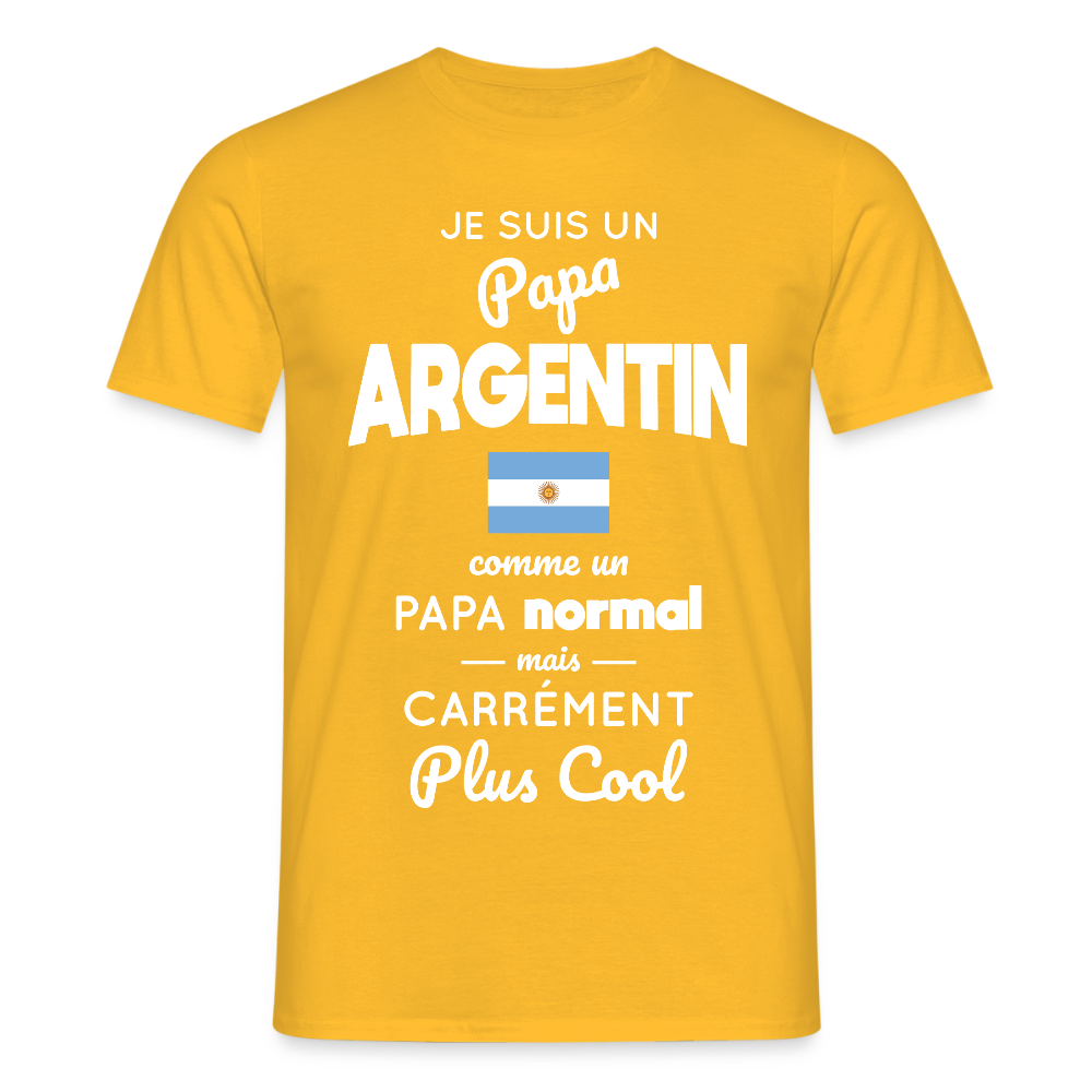 T-shirt Homme - Papa Argentin Plus Cool - jaune