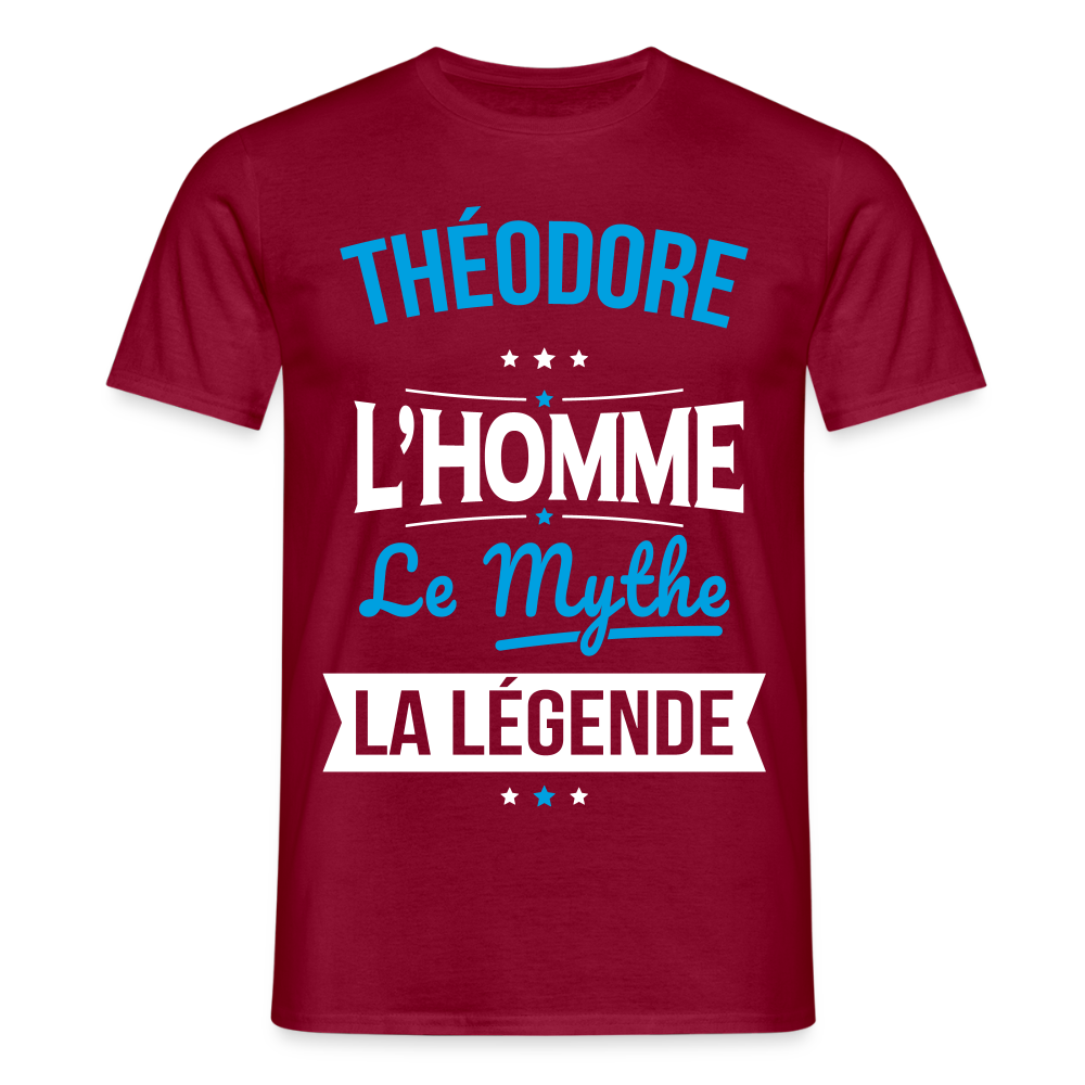 T-shirt Homme - Théodore - l'Homme - le Mythe - la Légende - rouge brique