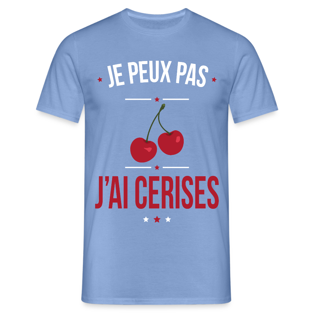 T-shirt Homme - Je peux pas j'ai cerises - carolina blue