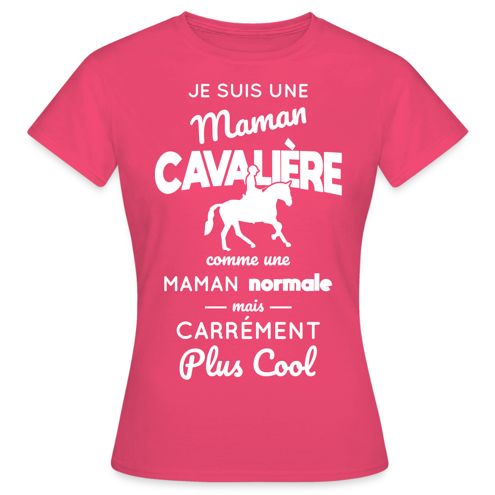 T-shirt Femme - Maman cavalière plus cool - rose azalée