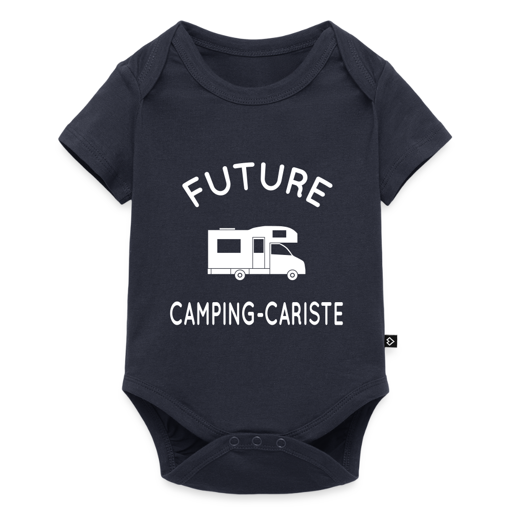 Body Bébé bio manches courtes - Future camping-cariste - bleu marine