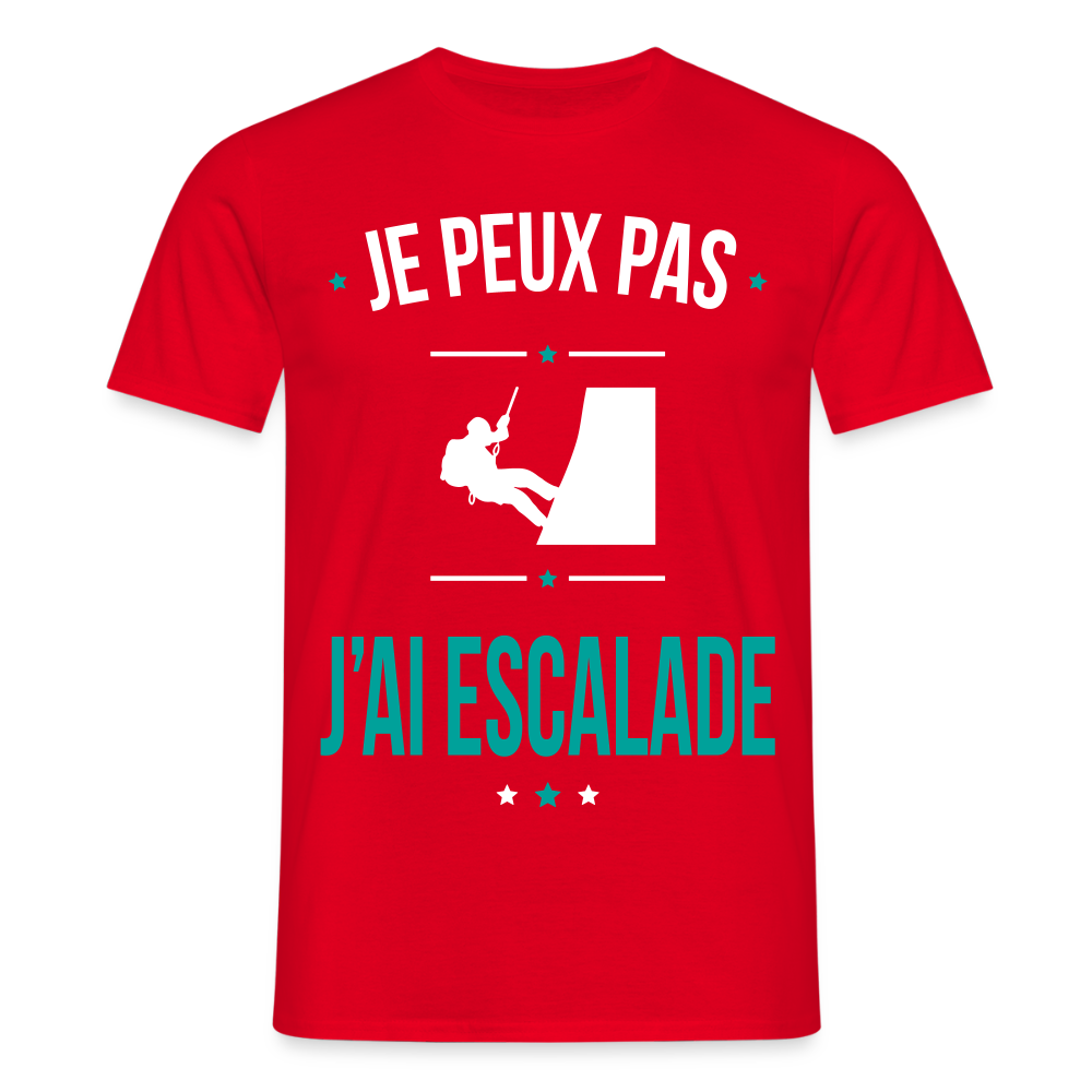 T-shirt Homme - Je peux pas j'ai Escalade - rouge