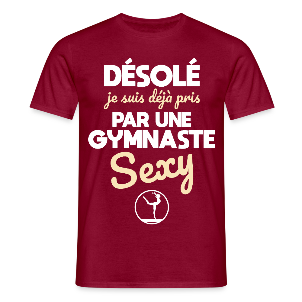 T-shirt Homme - Je suis pris par une gymnaste sexy - rouge brique
