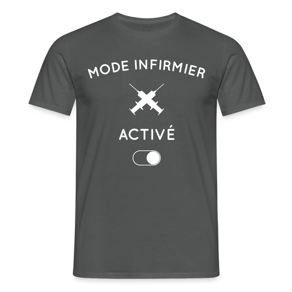 T-shirt Homme - Mode infirmier activé - charbon