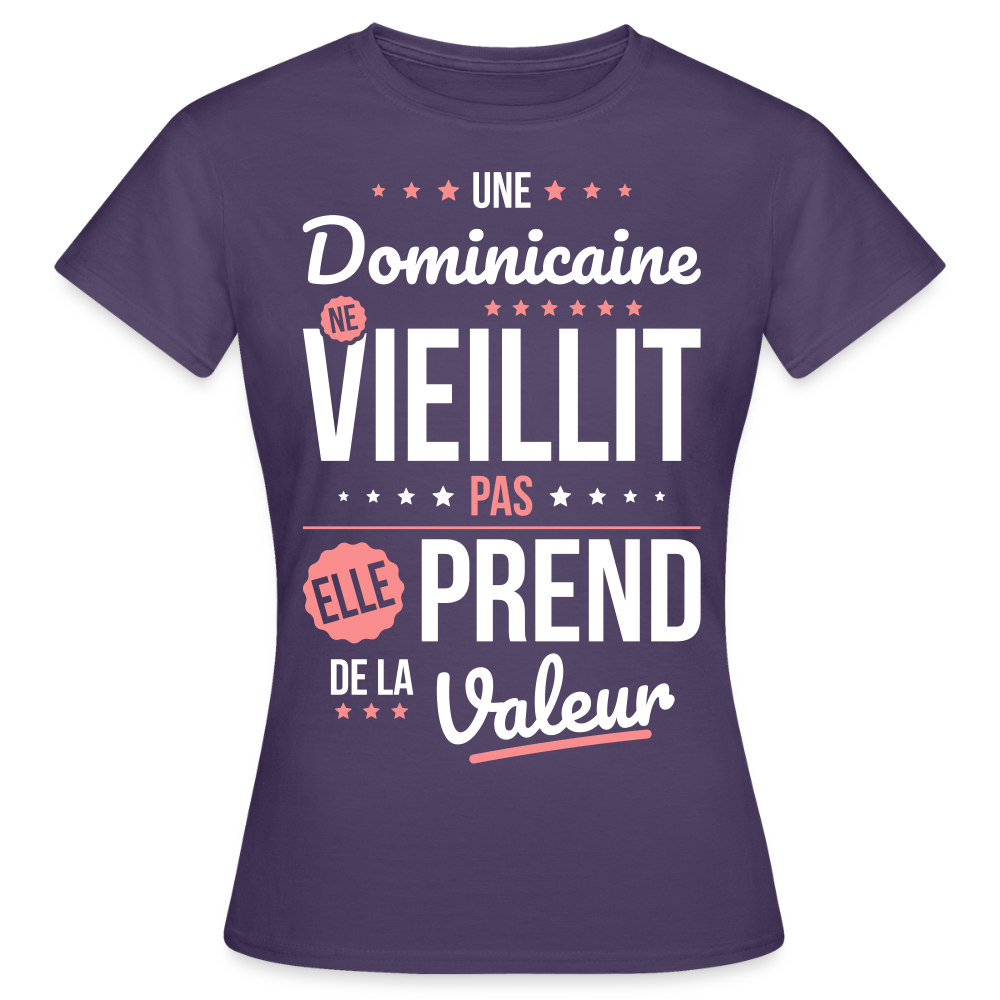 T-shirt Femme - Une Dominicaine ne vieillit pas - violet foncé