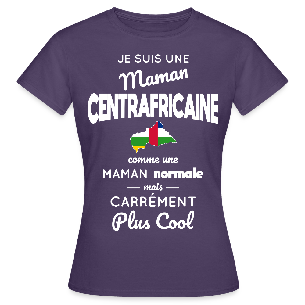 T-shirt Femme - Maman Centrafricaine plus cool - violet foncé
