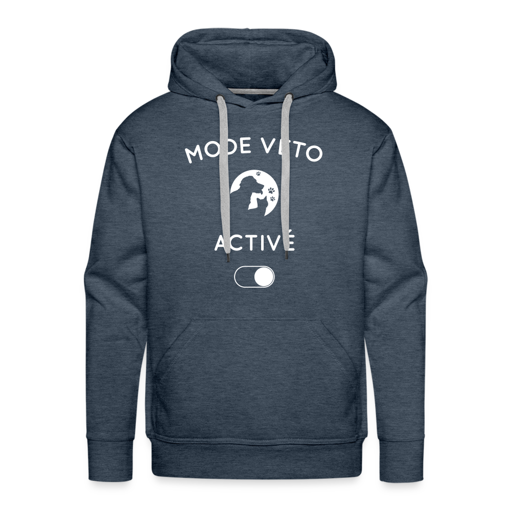 Sweat à capuche Premium Homme - Mode véto activé - bleu jeans