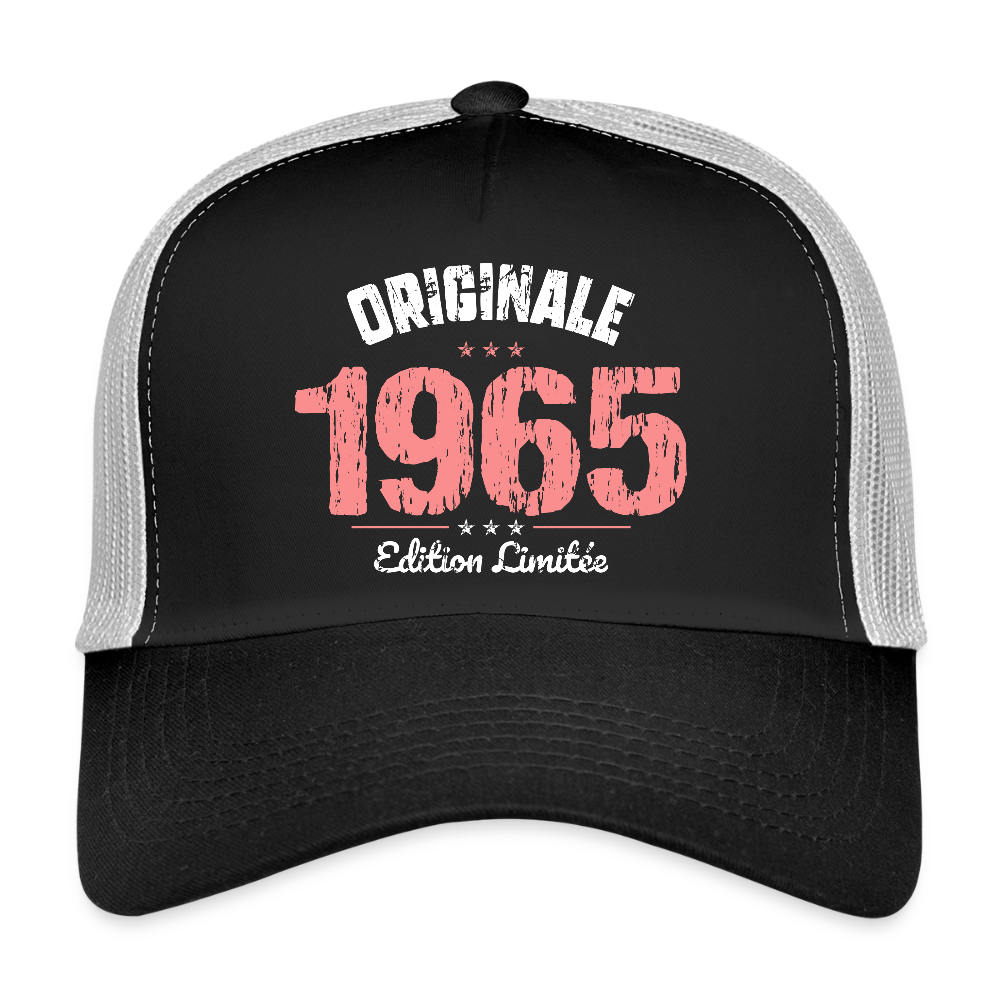 Casquette Trucker - Anniversaire 60 Ans - Originale 1965 - noir/gris pierre