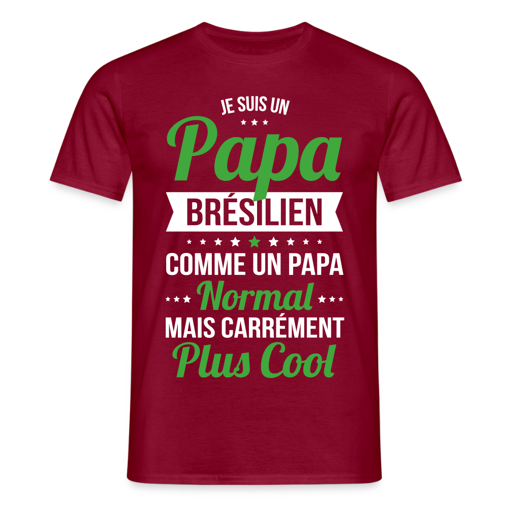 T-shirt Homme - Papa Brésilien Plus Cool - rouge brique