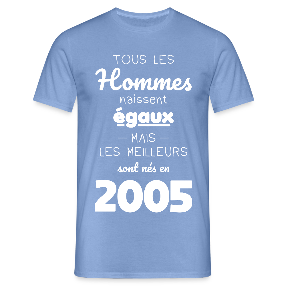 T-shirt Homme - Anniversaire 20 Ans - Les meilleurs sont nés en 2005 - carolina blue