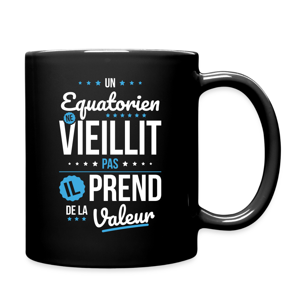 Mug uni - Un Equatorien ne vieillit pas - noir