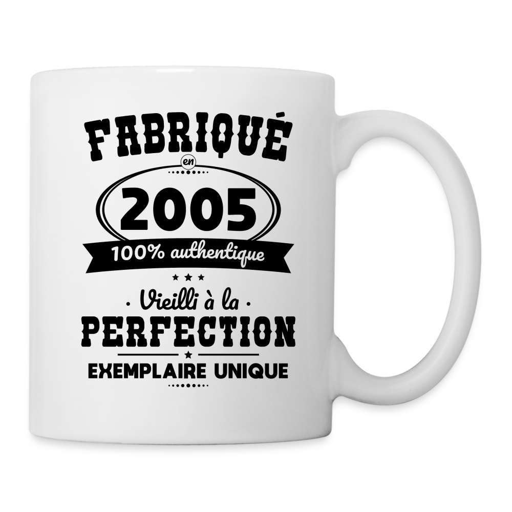 Mug blanc - Anniversaire 20 Ans - Fabriqué en 2005 - blanc