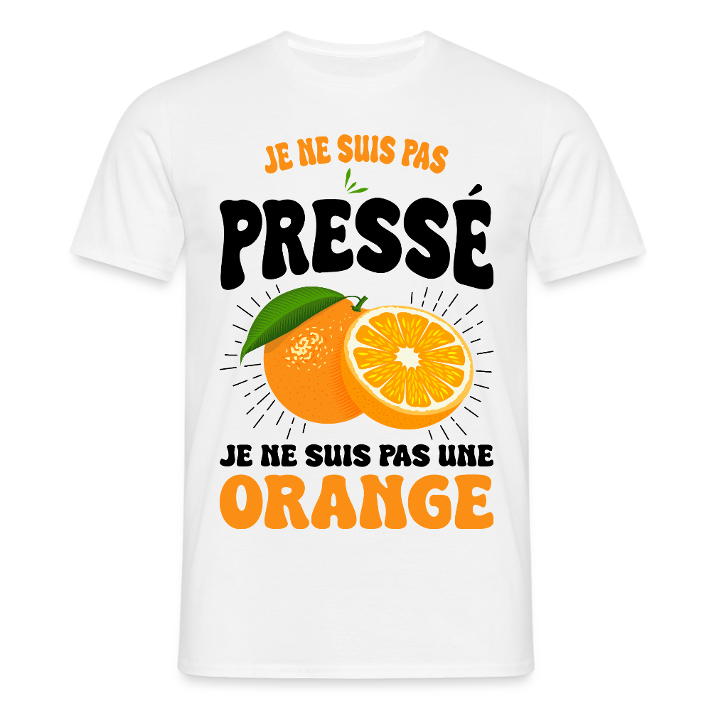 T-shirt Homme - Je ne suis pas une orange - blanc