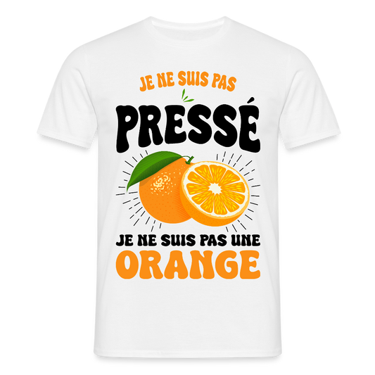 T-shirt Homme - Je ne suis pas une orange - blanc