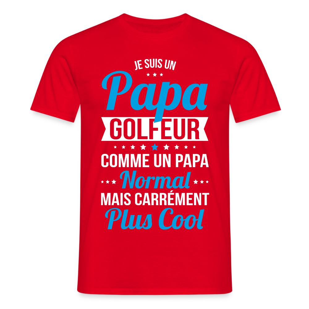 T-shirt Homme - Papa golfeur plus cool - rouge