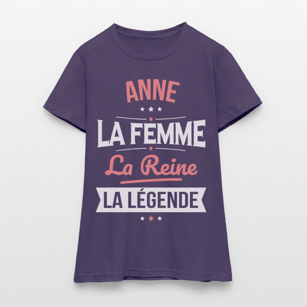 T-shirt Femme - Anne - la Femme - la Reine - la Légende - violet foncé