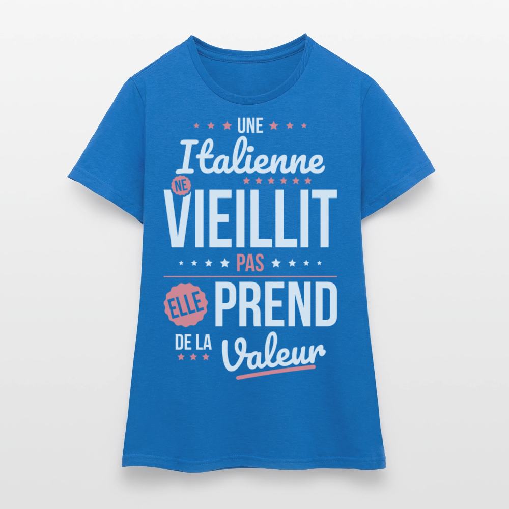 T-shirt Femme - Une Italienne ne vieillit pas - bleu royal