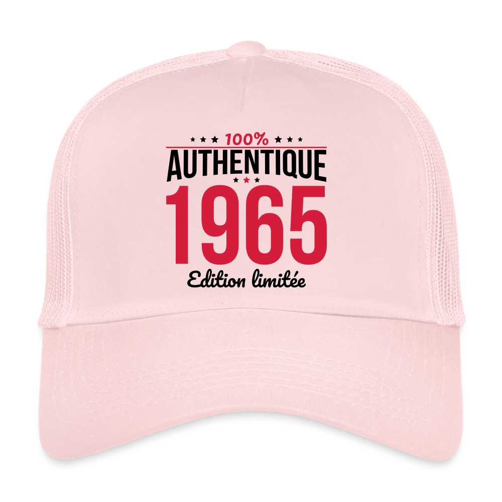 Casquette Trucker - Anniversaire 60 Ans - 100% Authentique 1965 - rose pâle