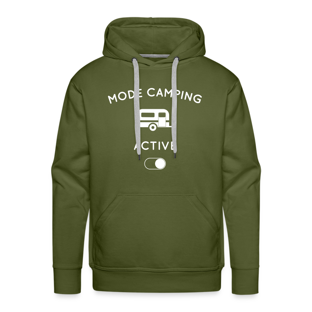 Sweat à capuche Premium Homme - Mode camping activé - vert olive