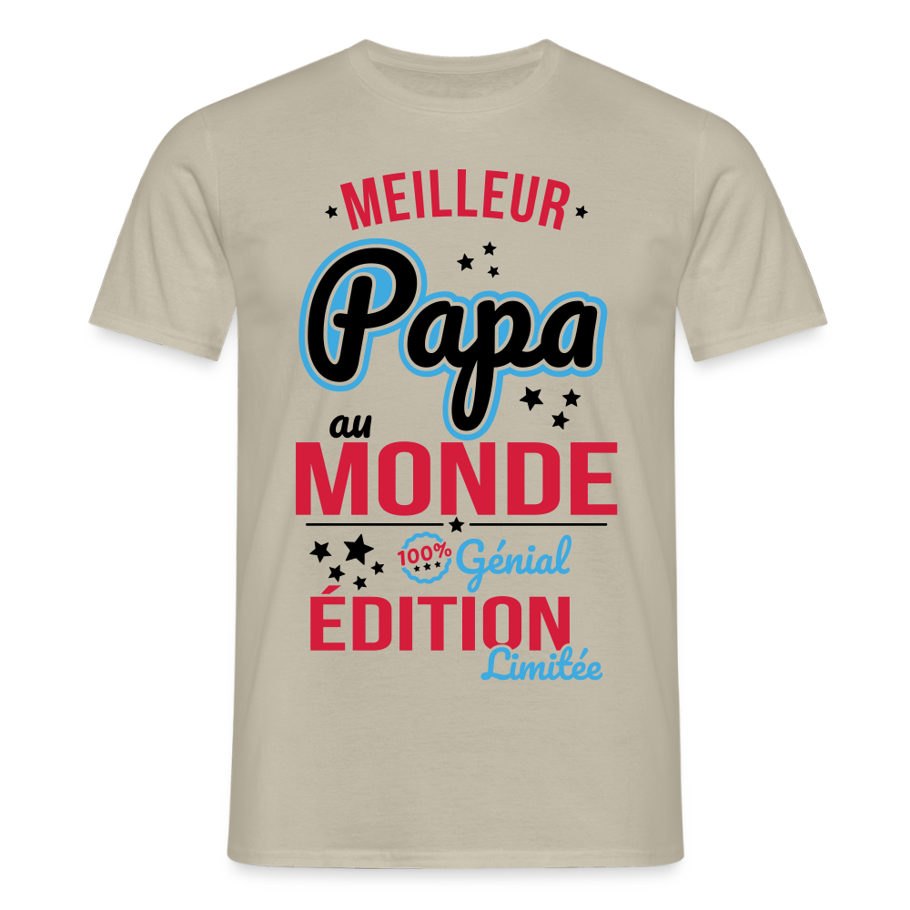 T-shirt Homme - Meilleur Papa au monde - beige sable