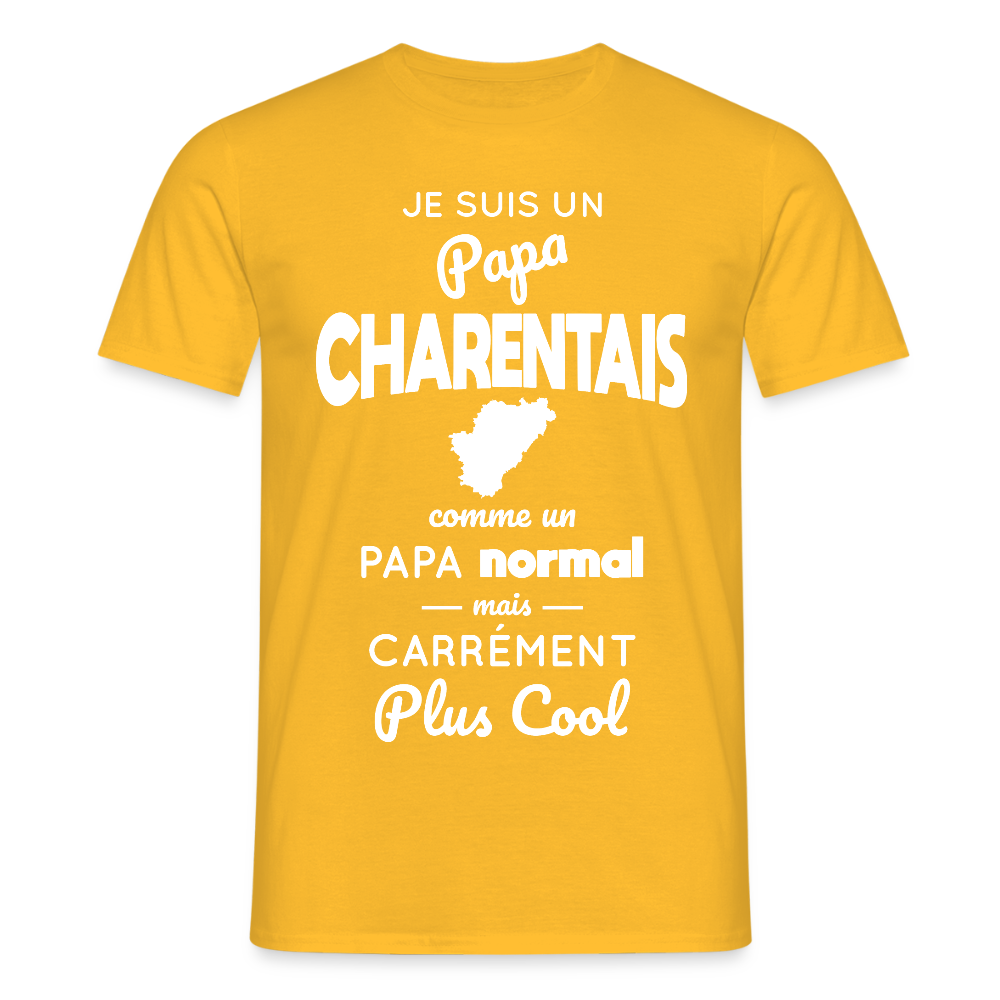 T-shirt Homme - Papa Charentais Plus Cool - jaune