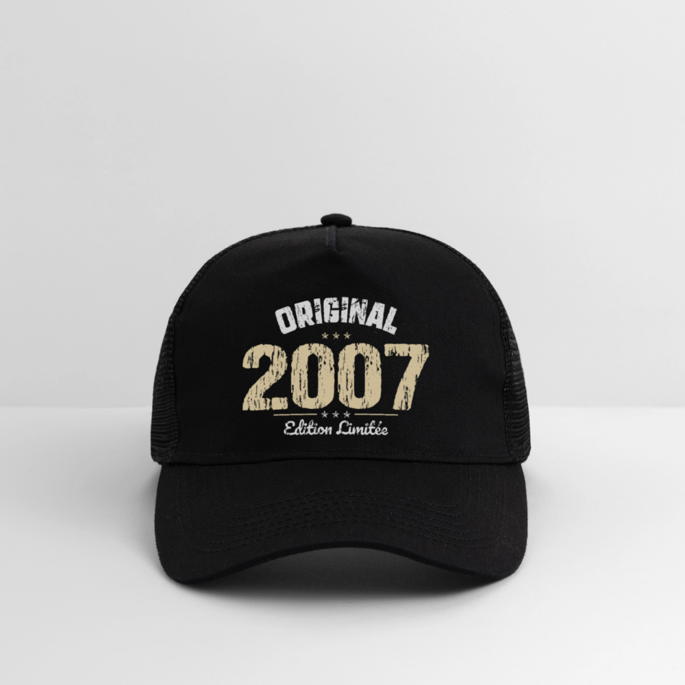 Casquette Trucker - Anniversaire 18 Ans - Original 2007 - noir/noir
